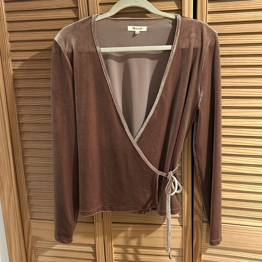 Madewell Velvet Wrap Top